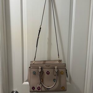 Kate Spade Beige Floral Embellished Bag